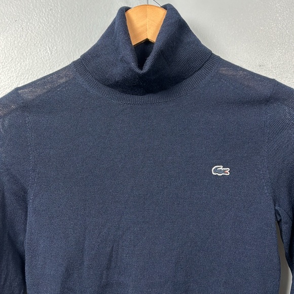 Lacoste Navy Merino Wool Turtleneck Sweater size 32 or XS- NWOT - Picture 9 of 12